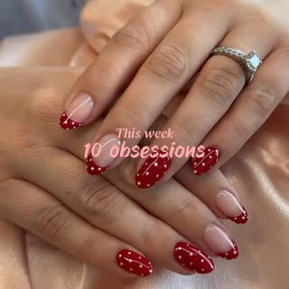Popular polka dot and French tip nail designs